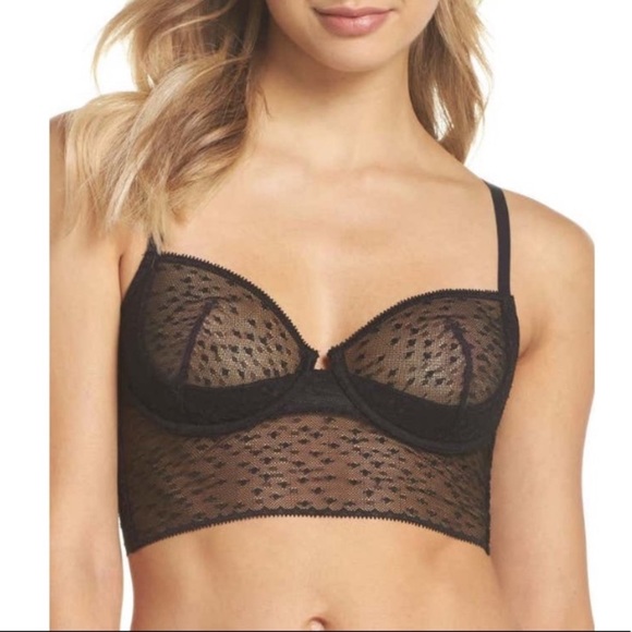 Custom Made Rhinestone Embellished Lace Underwire Longline Bra Size 32C - Picture 14 of 17